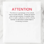 Étiquette pour informer la police de l'anxiété (Sac)