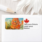 Étiquette pour sirop d'érable (En situation)