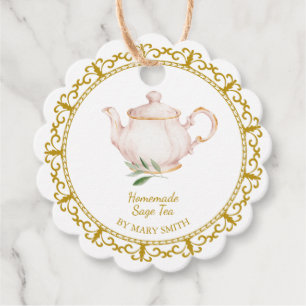 Étiquette pour théière vintage pour thé de sauge f