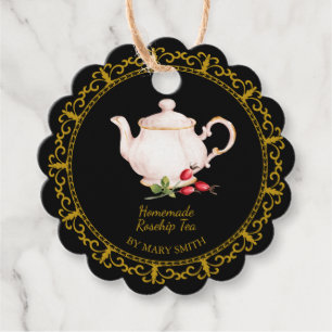 Étiquette pour Théière Vintage Thé de Cynorrhodon