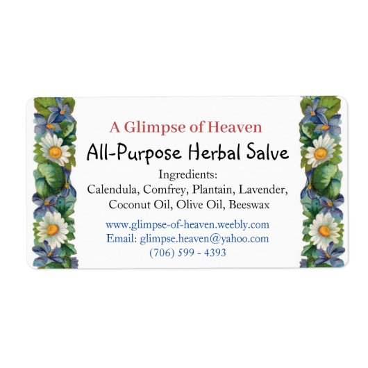 Étiquette pour une bouteille de salve (Devant)