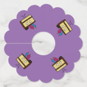 Étiquette Pour Verre De Vin 19e anniversaire Gâteau aux chandelles glace choco (Dos)