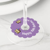 Étiquette Pour Verre De Vin 19e anniversaire Gâteau aux chandelles glace choco (De près)