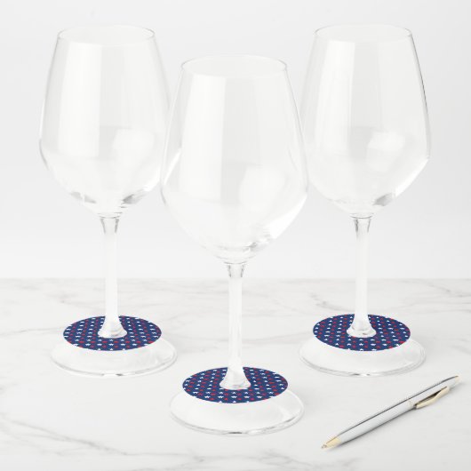 Étiquette Pour Verre De Vin 4 juillet (Lot)