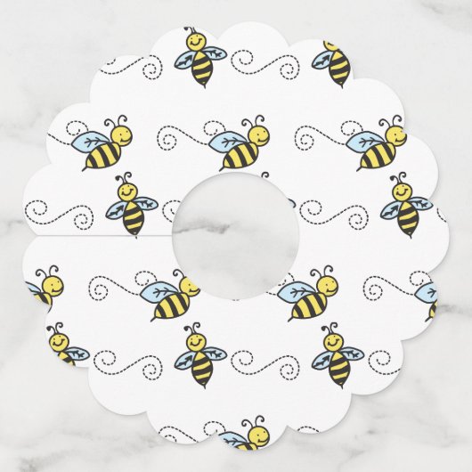 Étiquette Pour Verre De Vin Abeilles (Devant)