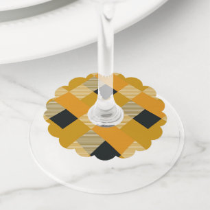 Étiquette Pour Verre De Vin Abstraction de carré géométrique 9