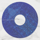 Étiquette Pour Verre De Vin Acceptation | Médaillons de violet violet bleu Ind (Devant)