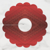 Étiquette Pour Verre De Vin Acceptation | Motif de Boho Eclectique Rouge (Dos)