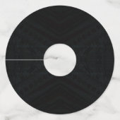 Étiquette Pour Verre De Vin Acceptation | Texture géométrique foncée (Dos)