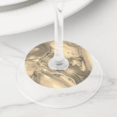 Étiquette Pour Verre De Vin Agate marron (De près)