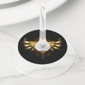 Étiquette Pour Verre De Vin Ailes de Steampunk (De près)