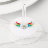 Étiquette Pour Verre De Vin Ailes fluffy arc-en-ciel (De près)