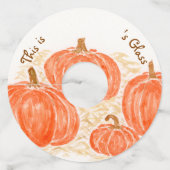 Étiquette Pour Verre De Vin AJOUT Citrouille peint à la main NOM (Dos)