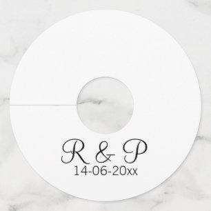 Étiquette Pour Verre De Vin Ajouter monogramme du nom du couple ajouter date a