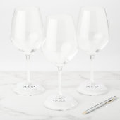 Étiquette Pour Verre De Vin Ajouter monogramme du nom du couple ajouter date a (Lot)
