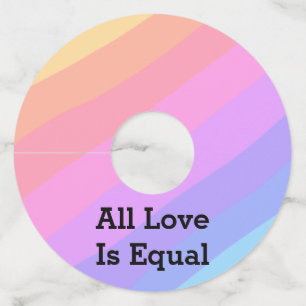 Étiquette Pour Verre De Vin All love is equal rainbow pride Month LGBT add nam
