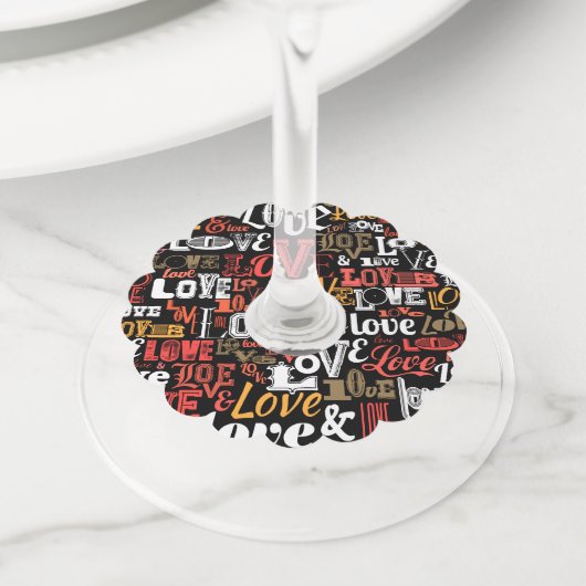 Étiquette Pour Verre De Vin Amour 2 (De près)
