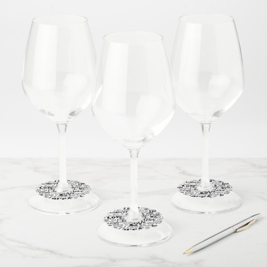Étiquette Pour Verre De Vin Amour 3 (Lot)