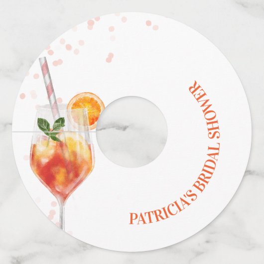 Étiquette Pour Verre De Vin Amour au Premier Spritz Réception de Mariage (Dos)