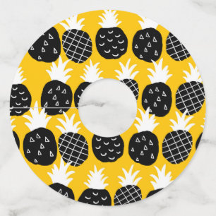 Étiquette Pour Verre De Vin Ananas noir