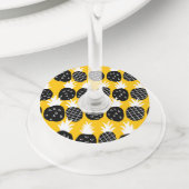 Étiquette Pour Verre De Vin Ananas noir (De près)