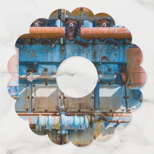 Étiquette Pour Verre De Vin Ancien et rouillé Atlas Impérial moteur diesel à I (Devant)