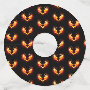 Étiquette Pour Verre De Vin Angel Fire Heart with Wings