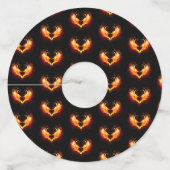Étiquette Pour Verre De Vin Angel Fire Heart with Wings (Dos)