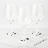 Étiquette Pour Verre De Vin Anniversaire de la coquette noire et blanche (Lot)