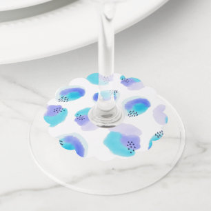 Étiquette Pour Verre De Vin Aquarelle brosse
