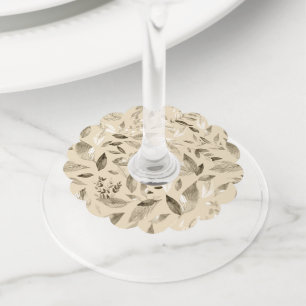 Étiquette Pour Verre De Vin Aquarelle chute feuilles 4