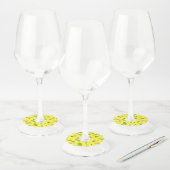 Étiquette Pour Verre De Vin Aquarelle Citron & Feuilles 4 (Lot)