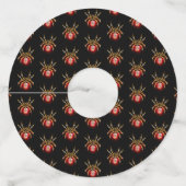 Étiquette Pour Verre De Vin Araignée en vapeur noire (Dos)