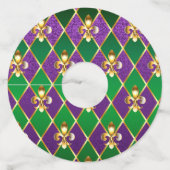 Étiquette Pour Verre De Vin Arrière - plan de bijoux Mardi Gras (Devant)