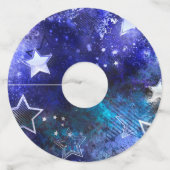 Étiquette Pour Verre De Vin Arrière - plan spatial avec étoiles (Dos)