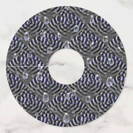 Étiquette Pour Verre De Vin Arrosage sur métal gris bleu (Devant)