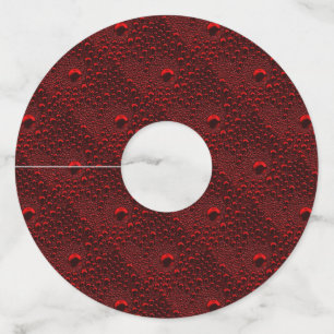 Étiquette Pour Verre De Vin Baisses d'eau sur le métal Crimson