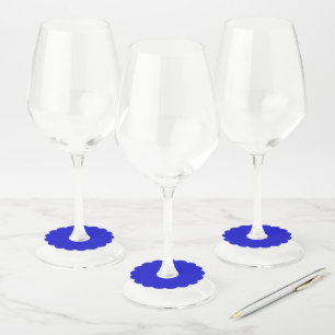 Étiquette Pour Verre De Vin Balise Blue Scalloped Wine Glass