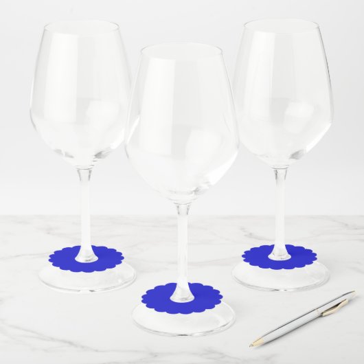 Étiquette Pour Verre De Vin Balise Blue Scalloped Wine Glass (Lot)