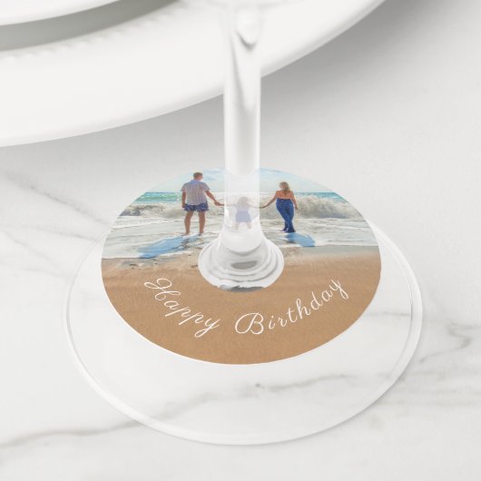 Étiquette Pour Verre De Vin Balise Personnaliser votre photo et votre texte An (De près)