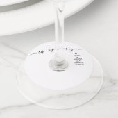 Étiquette Pour Verre De Vin Balise Sip Sip Hooray Mariage Vin Vin Nom (De près)