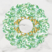 Étiquette Pour Verre De Vin Balise Vin de feuillage vert (Devant)