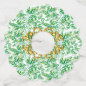 Étiquette Pour Verre De Vin Balise Vin de feuillage vert (Dos)