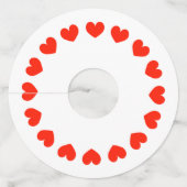 Étiquette Pour Verre De Vin Balises vitrées de coeur rouge (Devant)