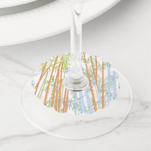 Étiquette Pour Verre De Vin Bambou 3 (De près)