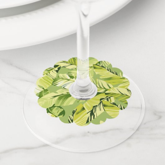 Étiquette Pour Verre De Vin Banane Feuille 5 (De près)