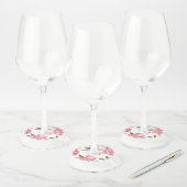 Étiquette Pour Verre De Vin Beau Rose (Lot)