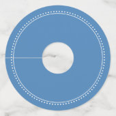 Étiquette Pour Verre De Vin Blank Name Elegant Solid Blue Milgrain Vin Verre (Devant)