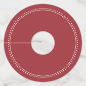 Étiquette Pour Verre De Vin Blank Name Élégant Solid Rouge Milgrain (Dos)