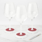 Étiquette Pour Verre De Vin Blank Name Élégant Solid Rouge Milgrain (Lot)
